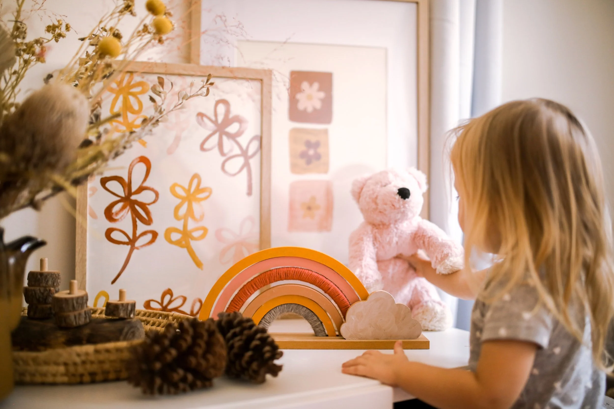 Fun Girls Room with Flowers