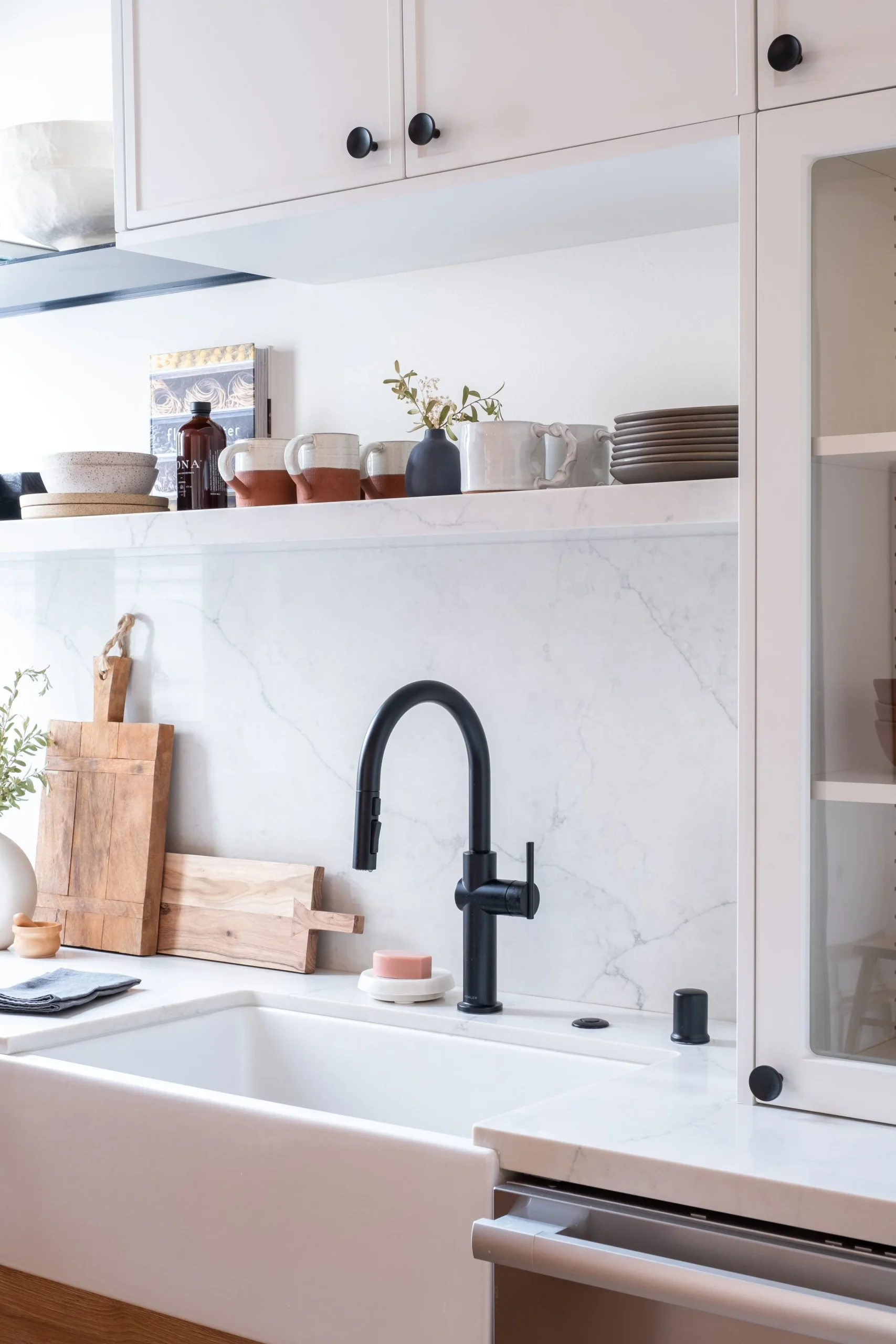Natural stone countertops in a remodeled kitchen, ASR Design Studio